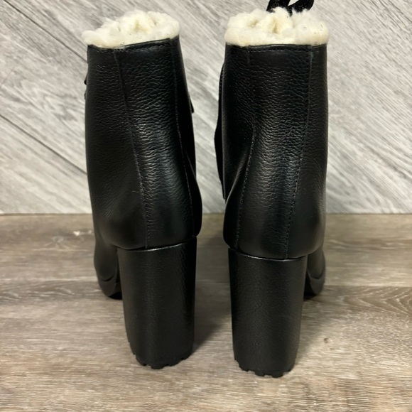SCHUTZ | Zara Winter Ankle Heeled Boots Fur Lined Size 8.5 - Picture 6 of 15